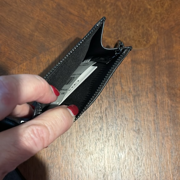 Coach  card holder  ID holder  coin case / key ring  4 in one case gray / Black - Picture 7 of 8